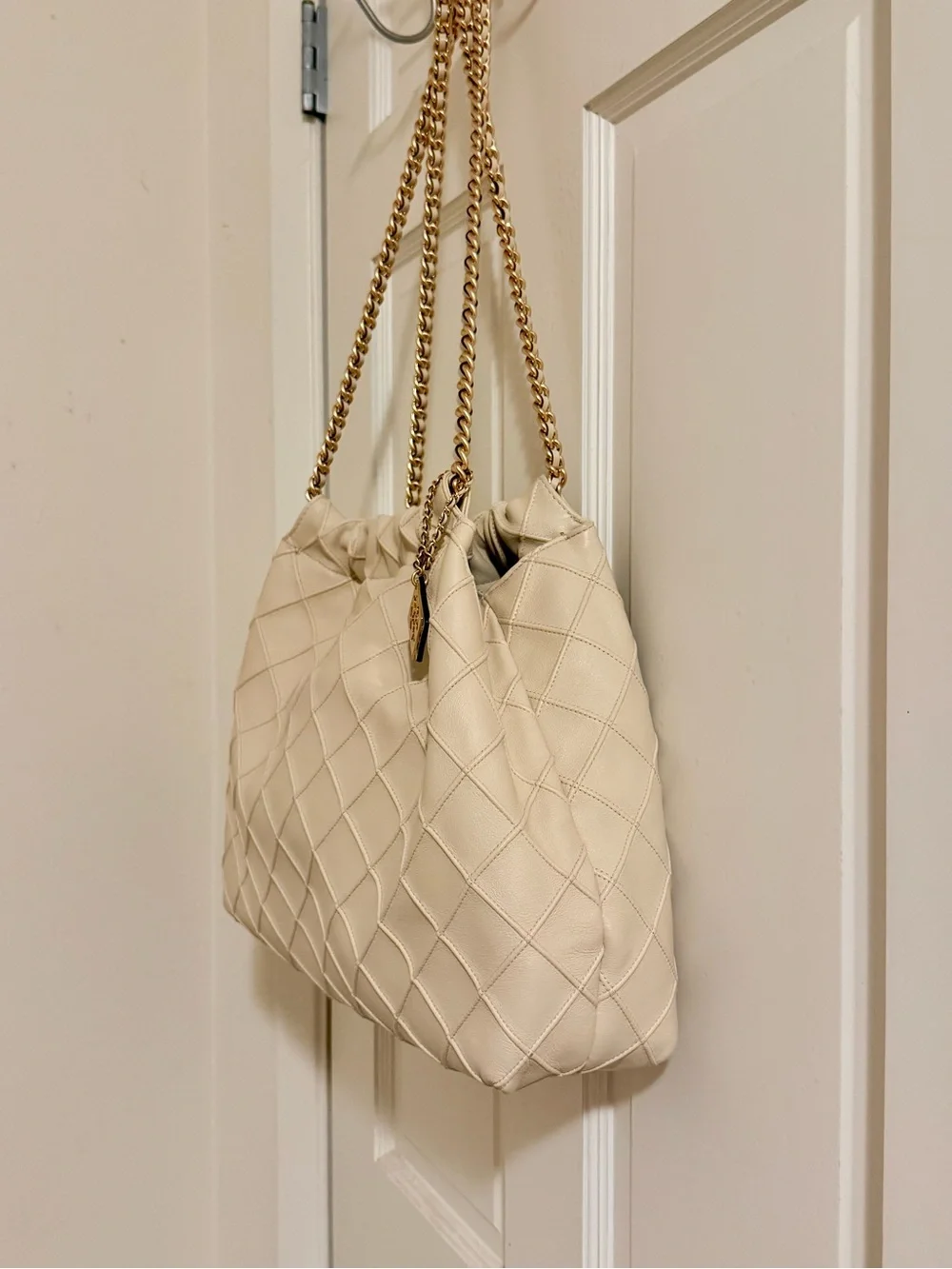 Tory Burch Fleming Large Hobo Bag - Large, Cream